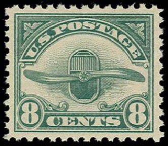 Values of US Stamp Scott Catalogue C4 - 1923 8c Air Radiator and Propeller. H.R. Harmer, Jun 2013, Sale 3003, Lot 1534