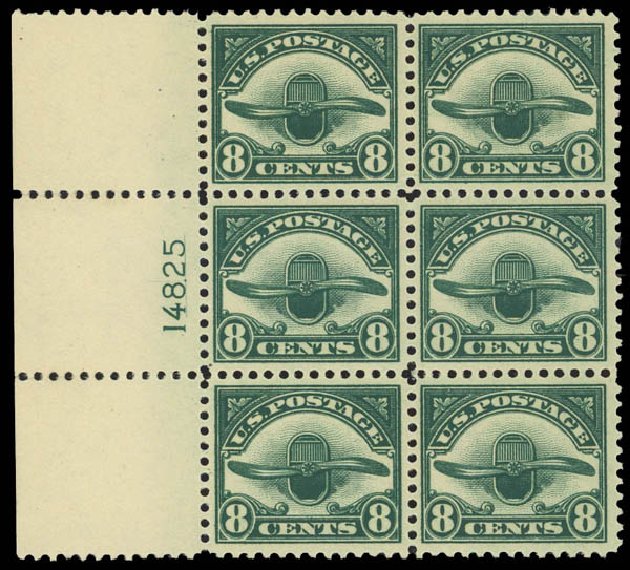 US Stamp Value Scott Catalog #C4: 8c 1923 Air Radiator and Propeller. Daniel Kelleher Auctions, Jan 2012, Sale 628, Lot 674
