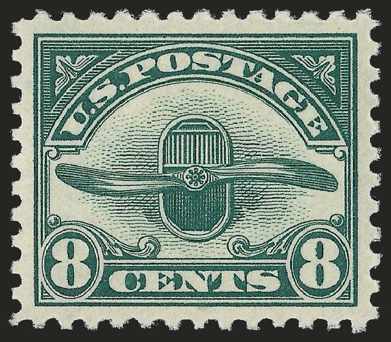 US Stamp Values Scott Catalog #C4 - 8c 1923 Air Radiator and Propeller. Robert Siegel Auction Galleries, Jun 2009, Sale 975, Lot 2104