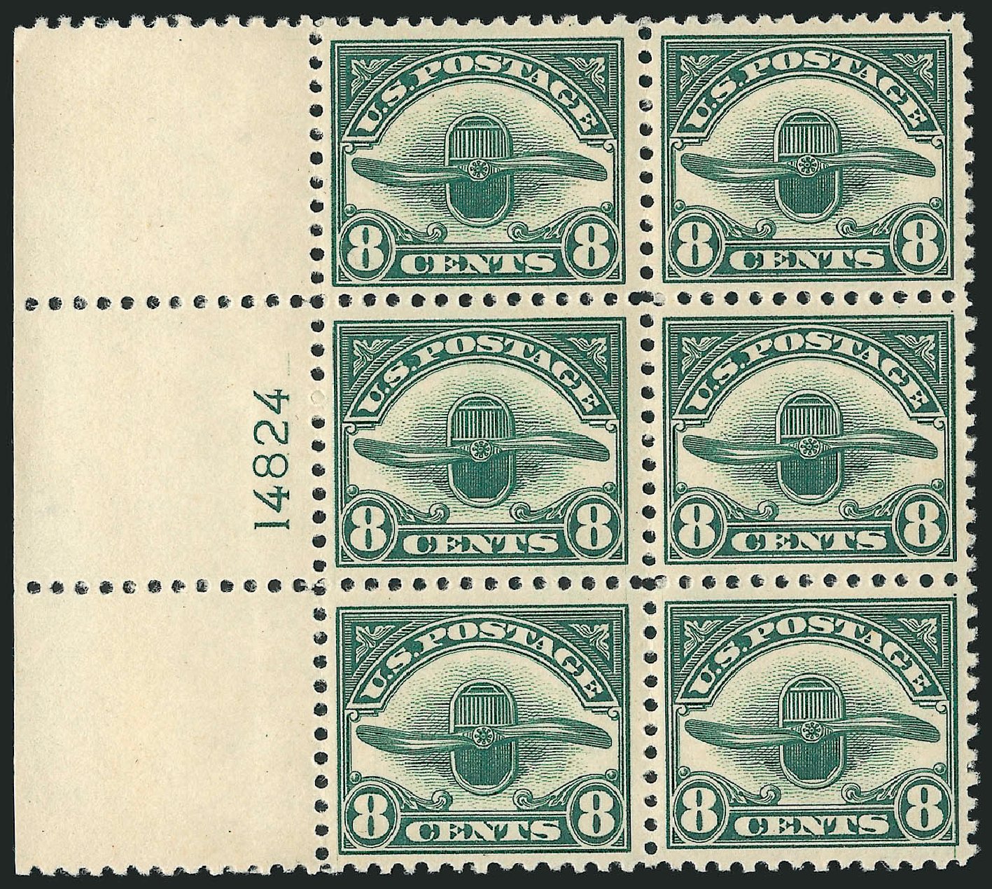 US Stamp Values Scott Cat. #C4: 8c 1923 Air Radiator and Propeller. Robert Siegel Auction Galleries, Apr 2009, Sale 971, Lot 1866