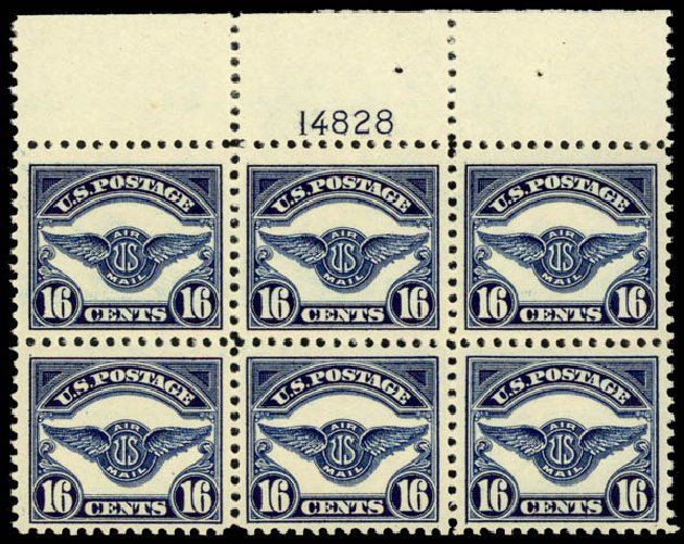 Cost of US Stamp Scott Cat. C5: 16c 1923 Air Service Emblem. Daniel Kelleher Auctions, May 2014, Sale 653, Lot 2477
