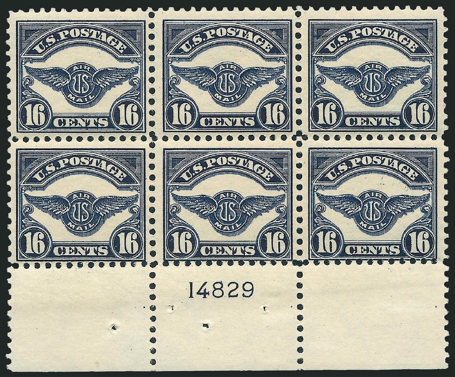 US Stamp Values Scott #C5: 1923 16c Air Service Emblem. Robert Siegel Auction Galleries, Apr 2009, Sale 971, Lot 1877