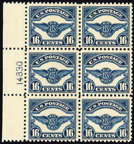 US Stamps Values Scott Cat. #C5: 1923 16c Air Service Emblem. Matthew Bennett International, Dec 2008, Sale 330, Lot 1891
