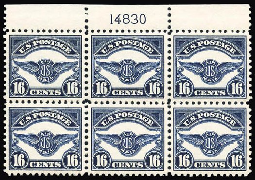 Cost of US Stamps Scott Catalogue C5: 16c 1923 Air Service Emblem. Matthew Bennett International, Apr 2008, Sale 326, Lot 564