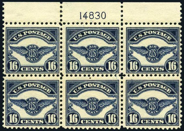 Values of US Stamp Scott Cat. # C5: 16c 1923 Air Service Emblem. Harmer-Schau Auction Galleries, May 2014, Sale 101, Lot 194