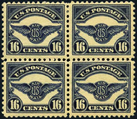 Value of US Stamp Scott #C5 - 16c 1923 Air Service Emblem. Harmer-Schau Auction Galleries, May 2012, Sale 93, Lot 434