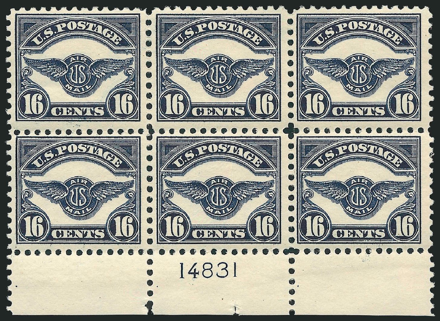 Value of US Stamps Scott Cat. #C5 - 16c 1923 Air Service Emblem. Robert Siegel Auction Galleries, Apr 2009, Sale 971, Lot 1884