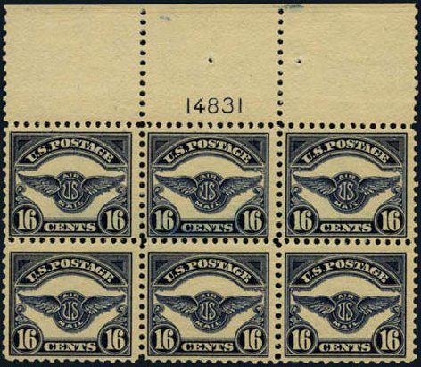 Value of US Stamp Scott Catalog # C5 - 1923 16c Air Service Emblem. Harmer-Schau Auction Galleries, Oct 2011, Sale 91, Lot 322