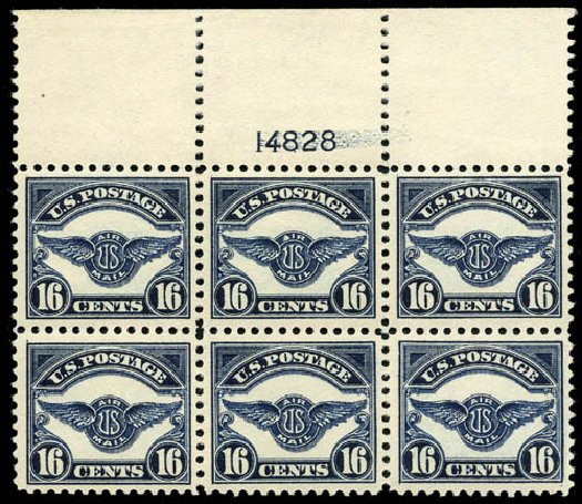 Value of US Stamps Scott Catalogue #C5 - 1923 16c Air Service Emblem. Matthew Bennett International, Apr 2008, Sale 326, Lot 563