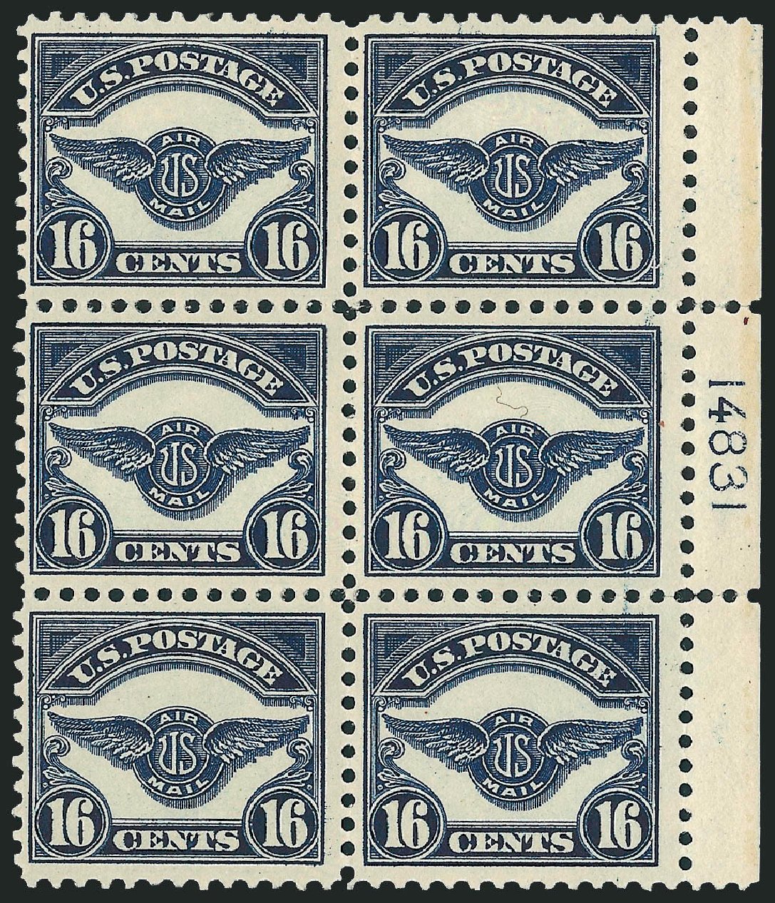 Value of US Stamps Scott Cat. C5: 1923 16c Air Service Emblem. Robert Siegel Auction Galleries, Apr 2009, Sale 971, Lot 1886