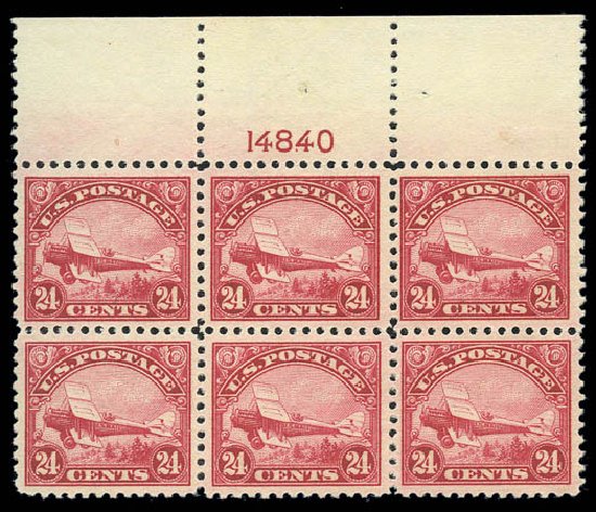 US Stamps Values Scott Catalogue C6: 1923 24c Air DeHavilland Biplane. Matthew Bennett International, Sep 2010, Sale 331, Lot 867