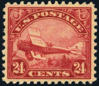 US Stamp Price Scott #C6 - 24c 1923 Air DeHavilland Biplane. Harmer-Schau Auction Galleries, May 2012, Sale 93, Lot 437