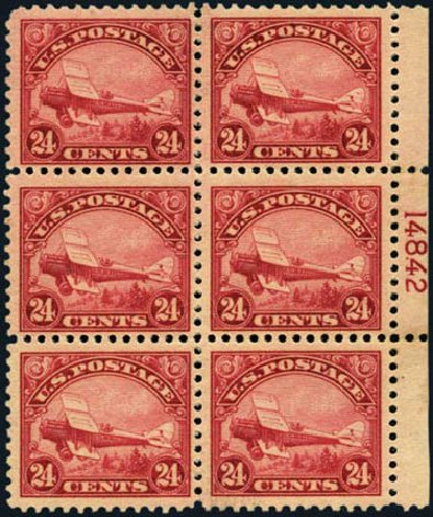 US Stamp Prices Scott Cat. #C6 - 1923 24c Air DeHavilland Biplane. Harmer-Schau Auction Galleries, Jan 2013, Sale 96, Lot 658