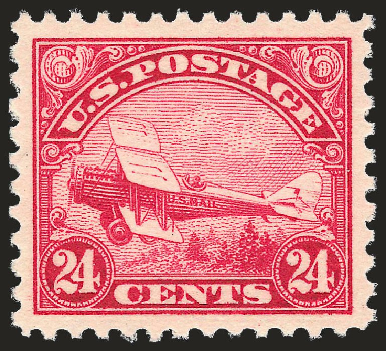 US Stamps Value Scott Catalog C6 - 1923 24c Air DeHavilland Biplane. Robert Siegel Auction Galleries, Dec 2008, Sale 967, Lot 5038