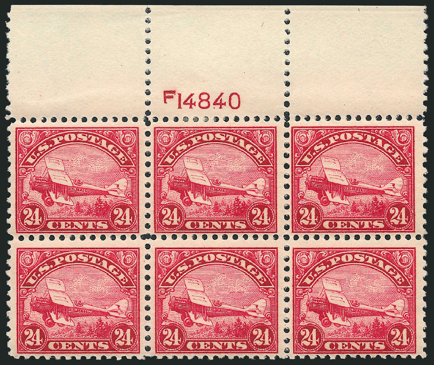 Values of US Stamps Scott Cat. # C6: 1923 24c Air DeHavilland Biplane. Robert Siegel Auction Galleries, Apr 2009, Sale 971, Lot 1888