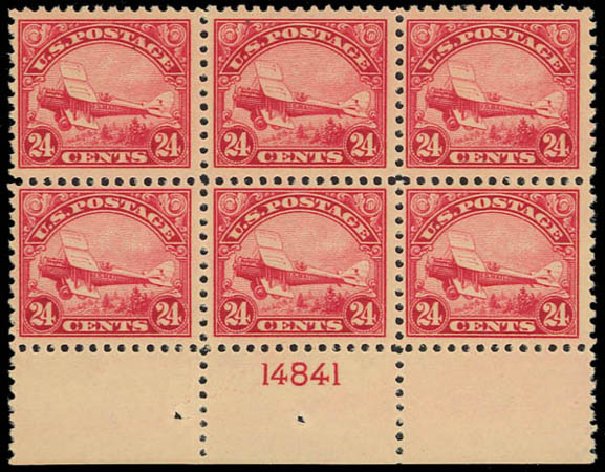 Prices of US Stamp Scott #C6 - 24c 1923 Air DeHavilland Biplane. Daniel Kelleher Auctions, Jul 2011, Sale 625, Lot 1129