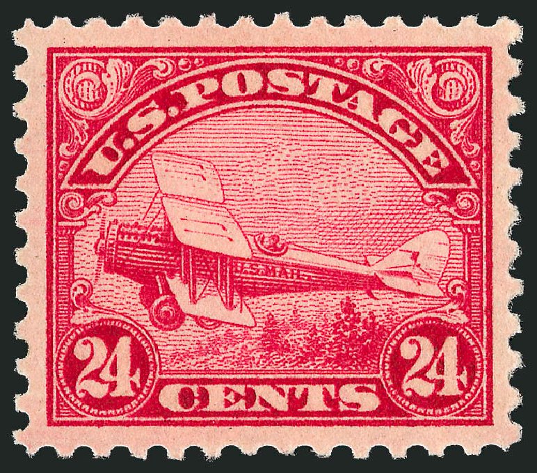US Stamps Values Scott Catalog #C6: 1923 24c Air DeHavilland Biplane. Robert Siegel Auction Galleries, Sep 2008, Sale 962, Lot 2939