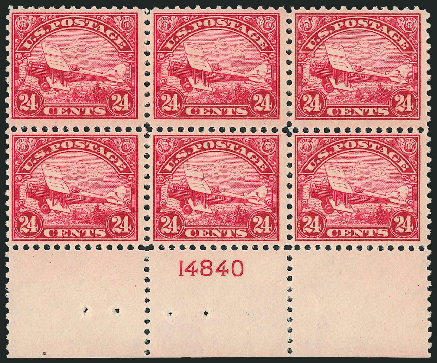 Price of US Stamps Scott Catalog # C6: 24c 1923 Air DeHavilland Biplane. Robert Siegel Auction Galleries, Apr 2009, Sale 971, Lot 1889