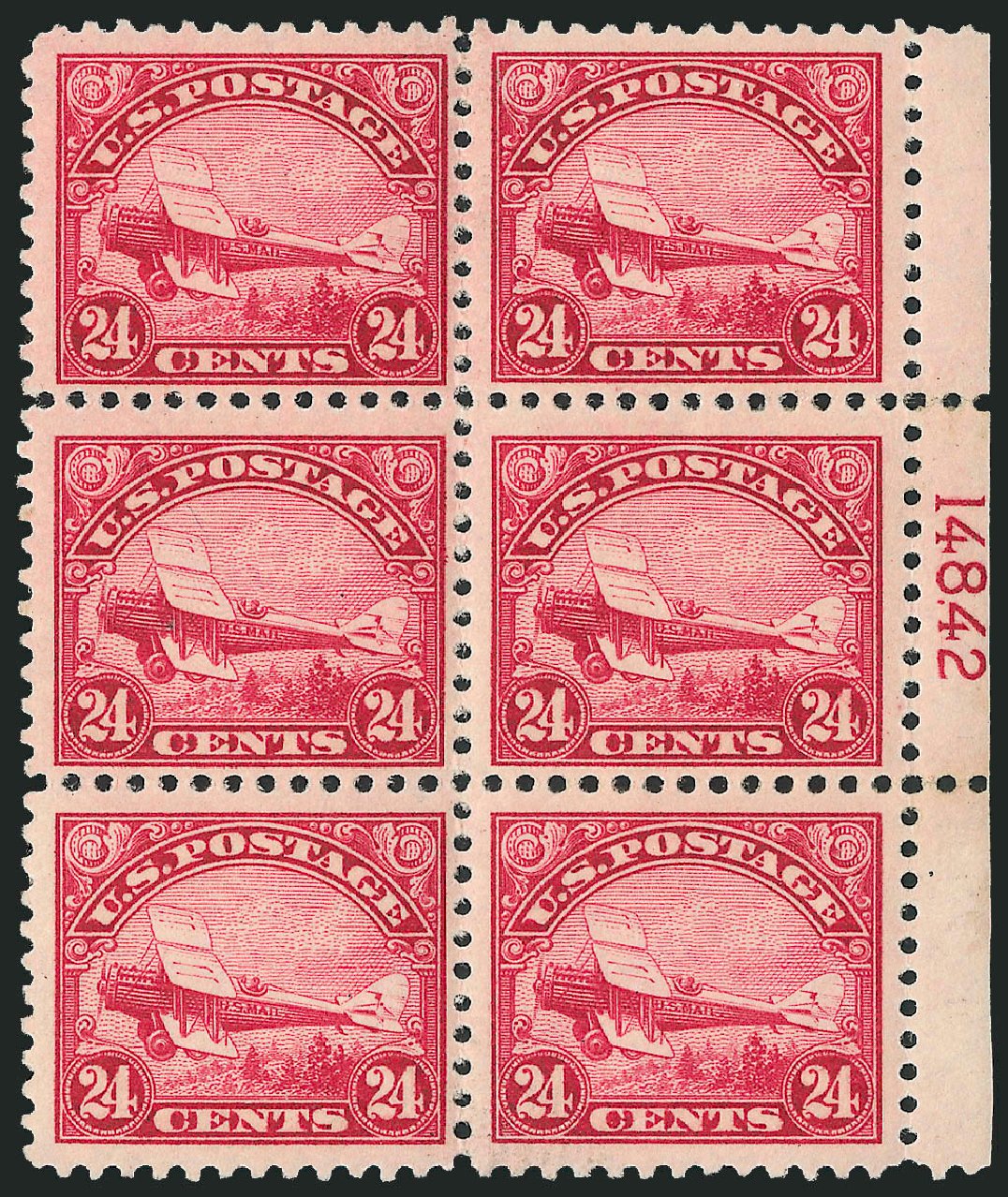 US Stamps Prices Scott Catalog # C6: 24c 1923 Air DeHavilland Biplane. Robert Siegel Auction Galleries, Apr 2009, Sale 971, Lot 1899