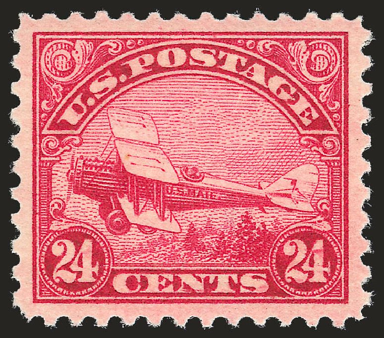 Values of US Stamp Scott Cat. C6 - 24c 1923 Air DeHavilland Biplane. Robert Siegel Auction Galleries, Apr 2010, Sale 984, Lot 1049