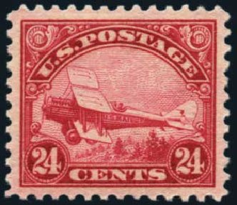 US Stamp Prices Scott # C6: 24c 1923 Air DeHavilland Biplane. Harmer-Schau Auction Galleries, Nov 2014, Sale 103, Lot 160
