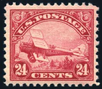 Values of US Stamps Scott # C6 - 24c 1923 Air DeHavilland Biplane. Harmer-Schau Auction Galleries, Jun 2008, Sale 78, Lot 1710