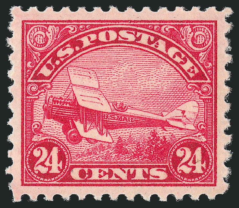 Cost of US Stamp Scott # C6 - 24c 1923 Air DeHavilland Biplane. Robert Siegel Auction Galleries, Dec 2010, Sale 1000, Lot 1260