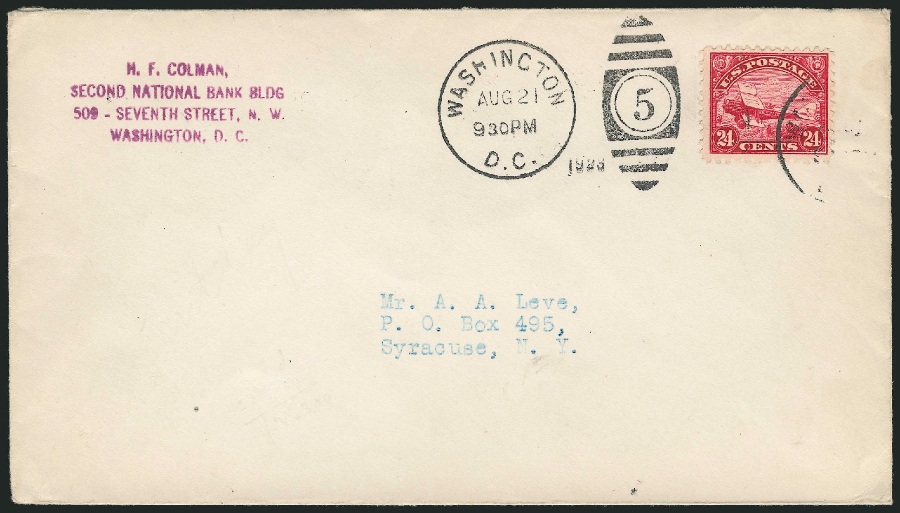 Values of US Stamp Scott #C6 - 1923 24c Air DeHavilland Biplane. Robert Siegel Auction Galleries, Dec 2010, Sale 1003, Lot 5060