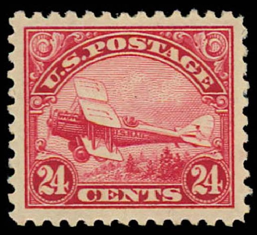 US Stamp Prices Scott Catalog #C6: 1923 24c Air DeHavilland Biplane. Daniel Kelleher Auctions, Oct 2011, Sale 626, Lot 554