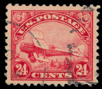US Stamps Value Scott C6 - 24c 1923 Air DeHavilland Biplane. Daniel Kelleher Auctions, Jan 2015, Sale 663, Lot 2064