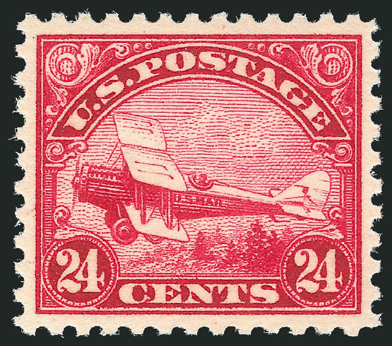 US Stamp Prices Scott Cat. # C6 - 24c 1923 Air DeHavilland Biplane. Robert Siegel Auction Galleries, Oct 2012, Sale 1033, Lot 4254