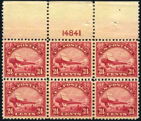 US Stamps Prices Scott Catalogue #C6 - 1923 24c Air DeHavilland Biplane. Harmer-Schau Auction Galleries, Jul 2010, Sale 86, Lot 605