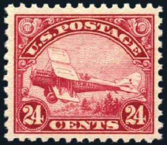 Cost of US Stamps Scott Cat. #C6: 1923 24c Air DeHavilland Biplane. Harmer-Schau Auction Galleries, Oct 2010, Sale 87, Lot 365
