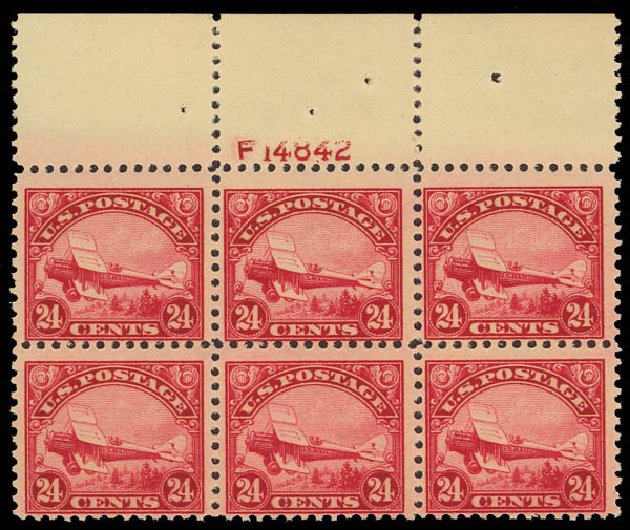 Prices of US Stamps Scott # C6 - 1923 24c Air DeHavilland Biplane. Daniel Kelleher Auctions, Aug 2012, Sale 631, Lot 1615