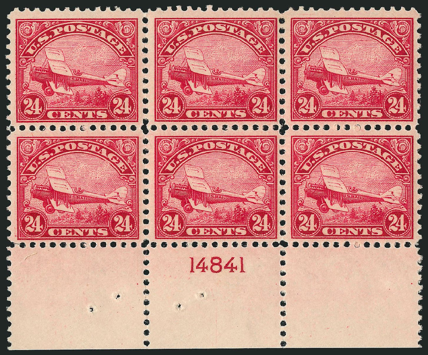 Cost of US Stamp Scott C6: 1923 24c Air DeHavilland Biplane. Robert Siegel Auction Galleries, Sep 2014, Sale 1078, Lot 635