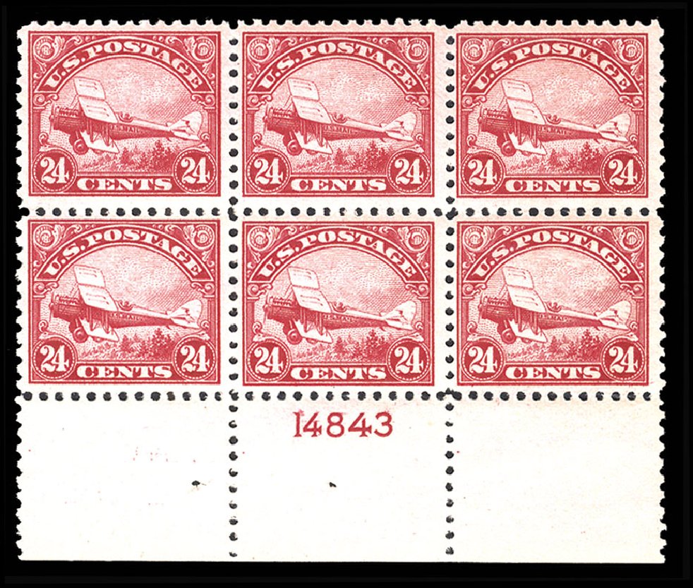 Cost of US Stamp Scott # C6 - 24c 1923 Air DeHavilland Biplane. Cherrystone Auctions, Sep 2013, Sale 201309, Lot 32