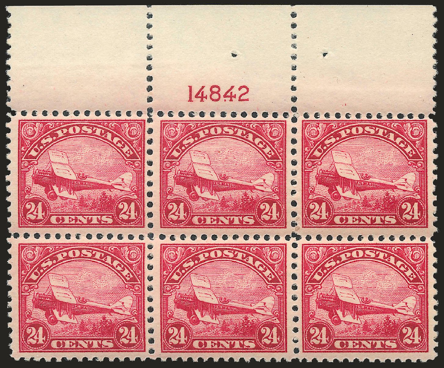 Value of US Stamp Scott Cat. C6: 24c 1923 Air DeHavilland Biplane. Robert Siegel Auction Galleries, Apr 2010, Sale 984, Lot 1052
