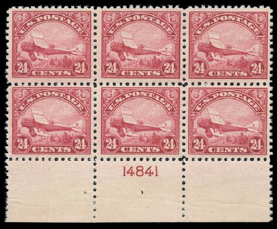 US Stamps Value Scott Catalogue C6: 24c 1923 Air DeHavilland Biplane. Matthew Bennett International, Sep 2010, Sale 331, Lot 866