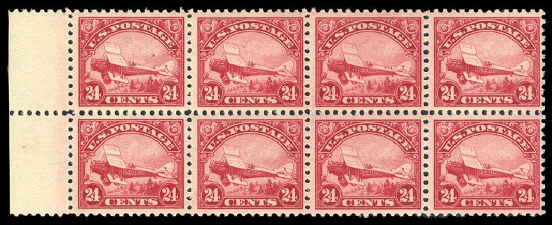 Values of US Stamp Scott Catalog #C6: 24c 1923 Air DeHavilland Biplane. Cherrystone Auctions, Sep 2014, Sale 201409, Lot 76