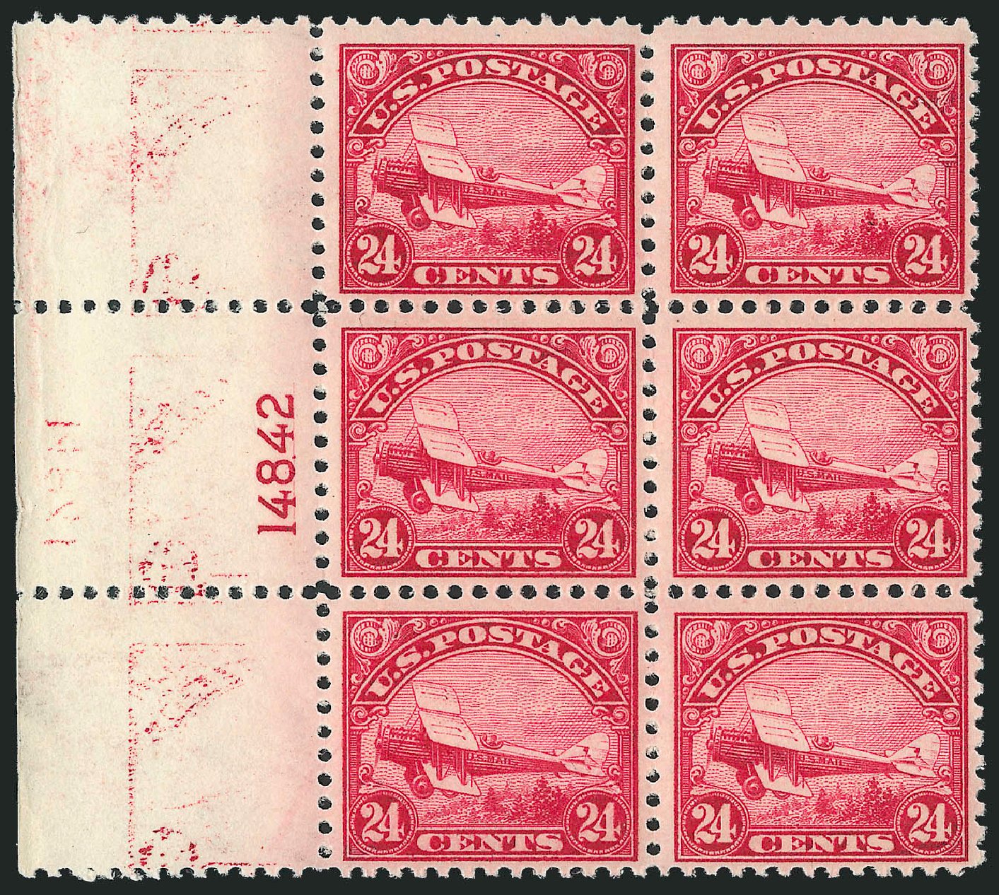 Costs of US Stamps Scott Catalog #C6 - 1923 24c Air DeHavilland Biplane. Robert Siegel Auction Galleries, Mar 2011, Sale 1007, Lot 2916