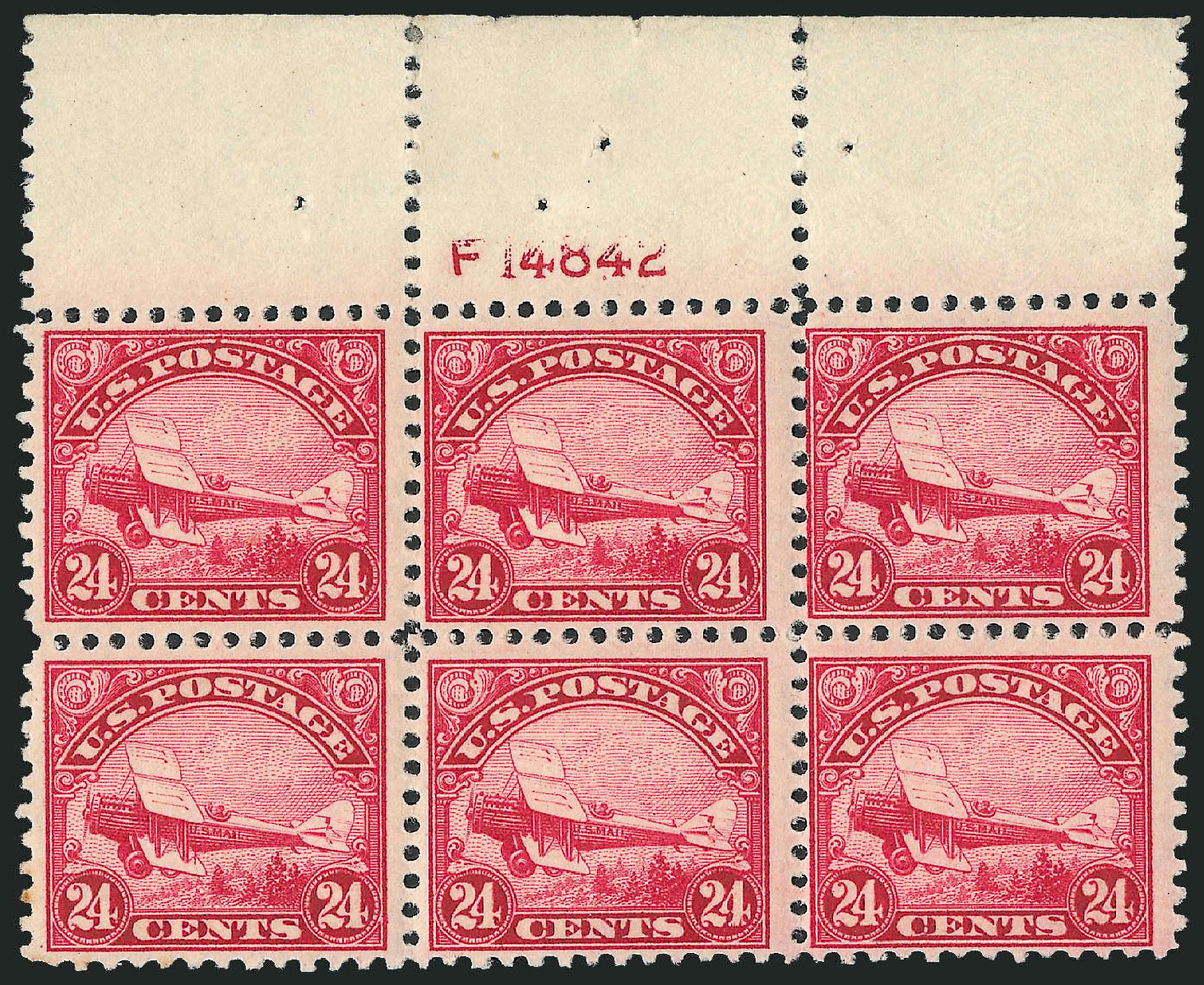 Costs of US Stamps Scott Catalog #C6: 24c 1923 Air DeHavilland Biplane. Robert Siegel Auction Galleries, Apr 2009, Sale 971, Lot 1896