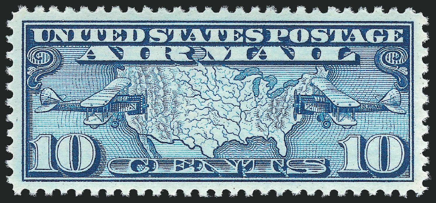 Price of US Stamp Scott Catalogue C7: 1926 10c Air Map and Planes. Robert Siegel Auction Galleries, Dec 2010, Sale 1000, Lot 1261