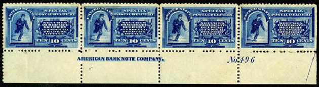 US Stamp Price Scott #E1: 10c 1885 Special Delivery. Matthew Bennett International, May 2008, Sale 327, Lot 247