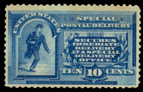 Prices of US Stamps Scott Cat. # E1 - 1885 10c Special Delivery. Daniel Kelleher Auctions, Mar 2014, Sale 650, Lot 2657