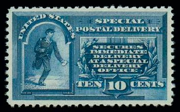 US Stamp Price Scott Cat. # E1 - 1885 10c Special Delivery. Matthew Bennett International, Dec 2007, Sale 325, Lot 2388