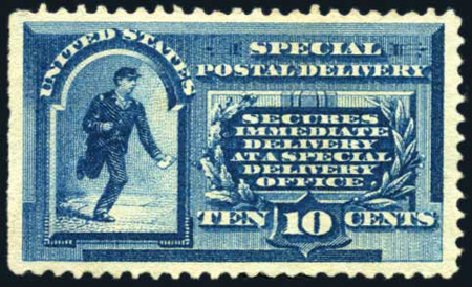US Stamp Prices Scott Catalogue #E1: 10c 1885 Special Delivery. Harmer-Schau Auction Galleries, Apr 2008, Sale 77, Lot 138