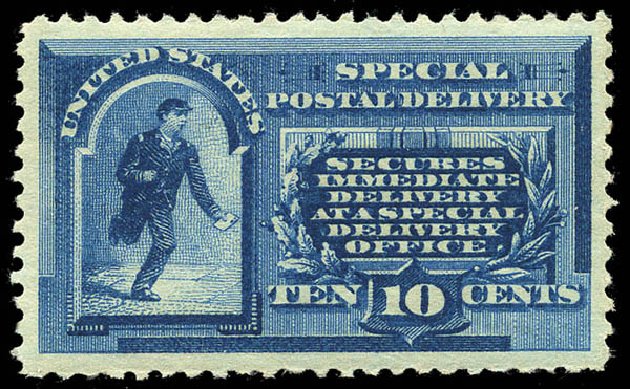 US Stamps Values Scott Cat. #E1 - 10c 1885 Special Delivery. Matthew Bennett International, May 2014, Sale 350, Lot 679