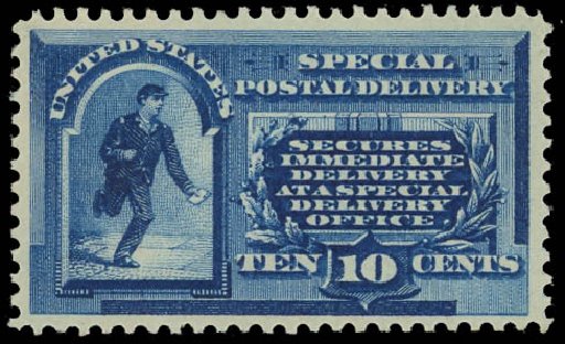 US Stamp Values Scott # E1 - 10c 1885 Special Delivery. Daniel Kelleher Auctions, Jul 2011, Sale 625, Lot 1139
