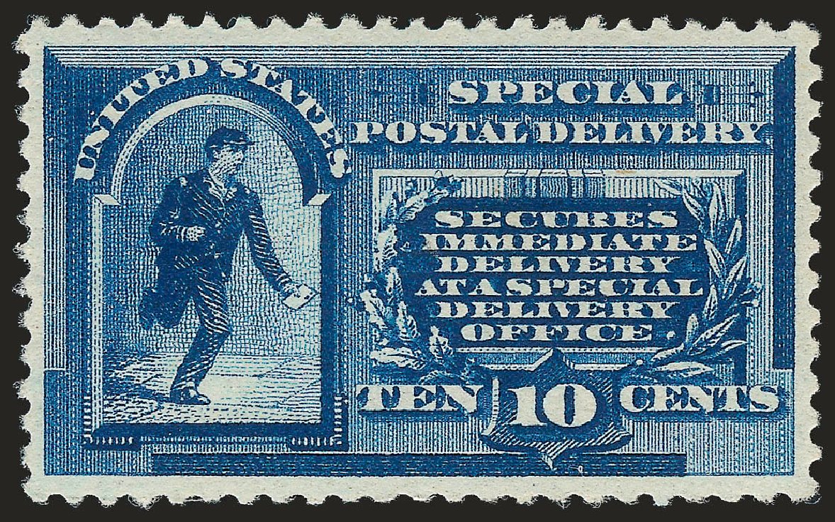 Prices of US Stamps Scott Catalog #E1: 10c 1885 Special Delivery. Robert Siegel Auction Galleries, Apr 2010, Sale 984, Lot 1089