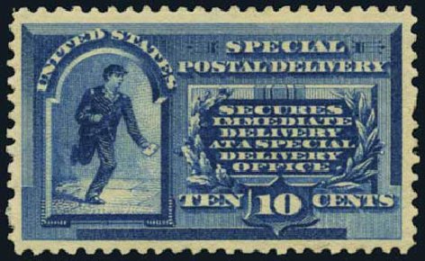 US Stamp Price Scott Catalogue #E1 - 10c 1885 Special Delivery. Harmer-Schau Auction Galleries, Oct 2011, Sale 91, Lot 350